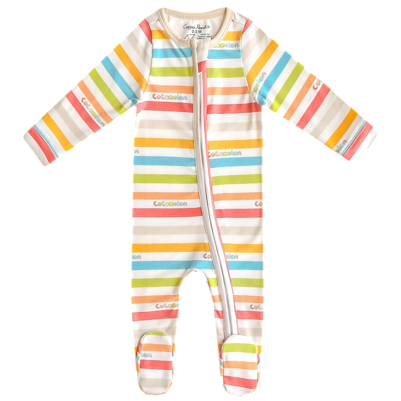 Zip-Up Footie Pajama - CoComelon Stripe