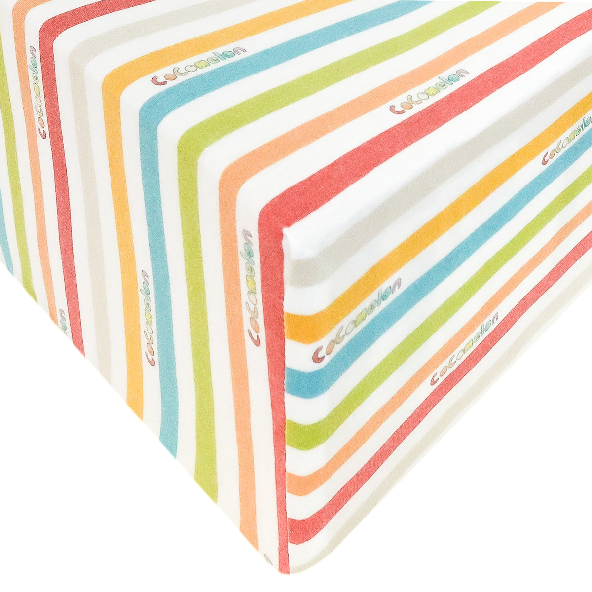 Premium Knit Fitted Crib Sheet - CoComelon Stripe