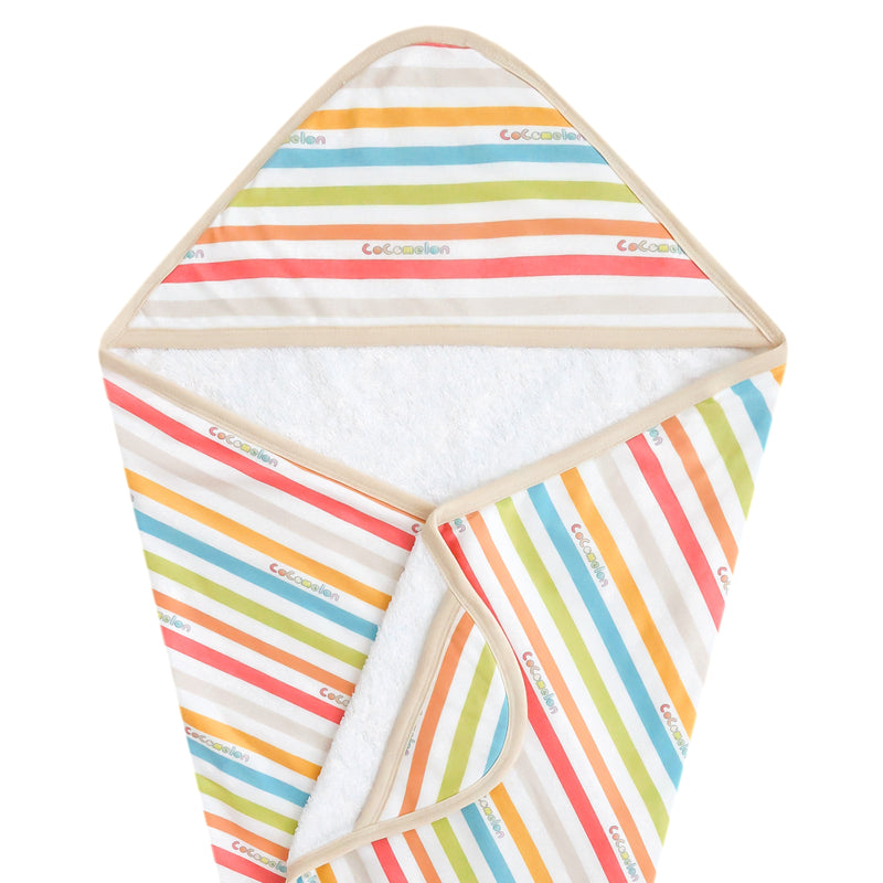 Premium Baby Knit Hooded Towel - CoComelon Stripe