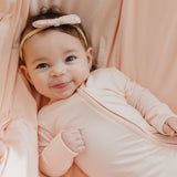 Convertible Zip-Up Footie - Blush