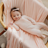 Convertible Zip-Up Footie - Blush