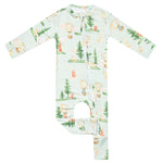 Bamboo Convertible Zip-Up Footie - Forest Explorer