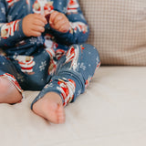 Bamboo Convertible Zip-Up Footie - Santa Claus