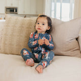 Bamboo Convertible Zip-Up Footie - Santa Claus