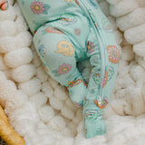 Convertible Zip-Up Footie - Sesame Street Retro Floral
