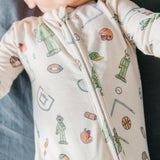 Convertible Zip-Up Footie - Sesame Street Varsity Friends