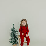 2pc Long Sleeve Pajama Set - Cranberry