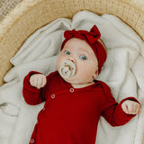 Knit Headband Bow - Cranberry