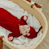 Top Knot Hat - Cranberry