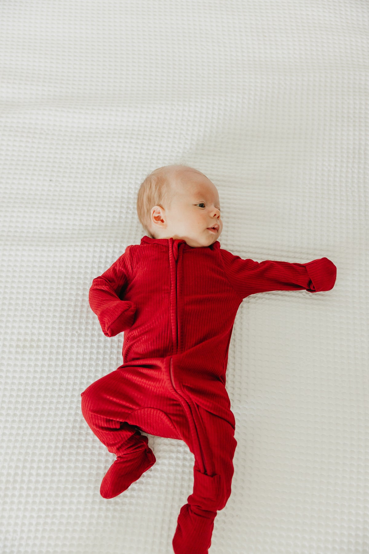 Zip-Up Footie Pajama - Cranberry