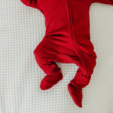 Zip-Up Footie Pajama - Cranberry