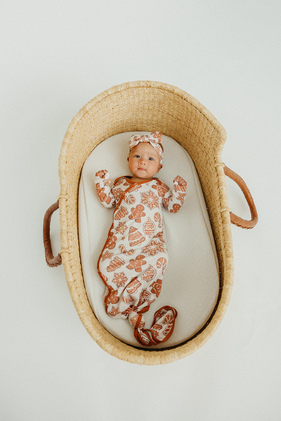 Newborn Knotted Gown - Gingerbread