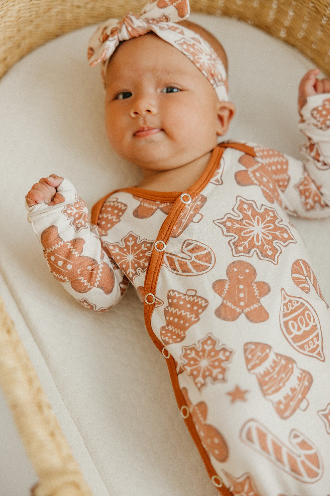 Newborn Knotted Gown - Gingerbread