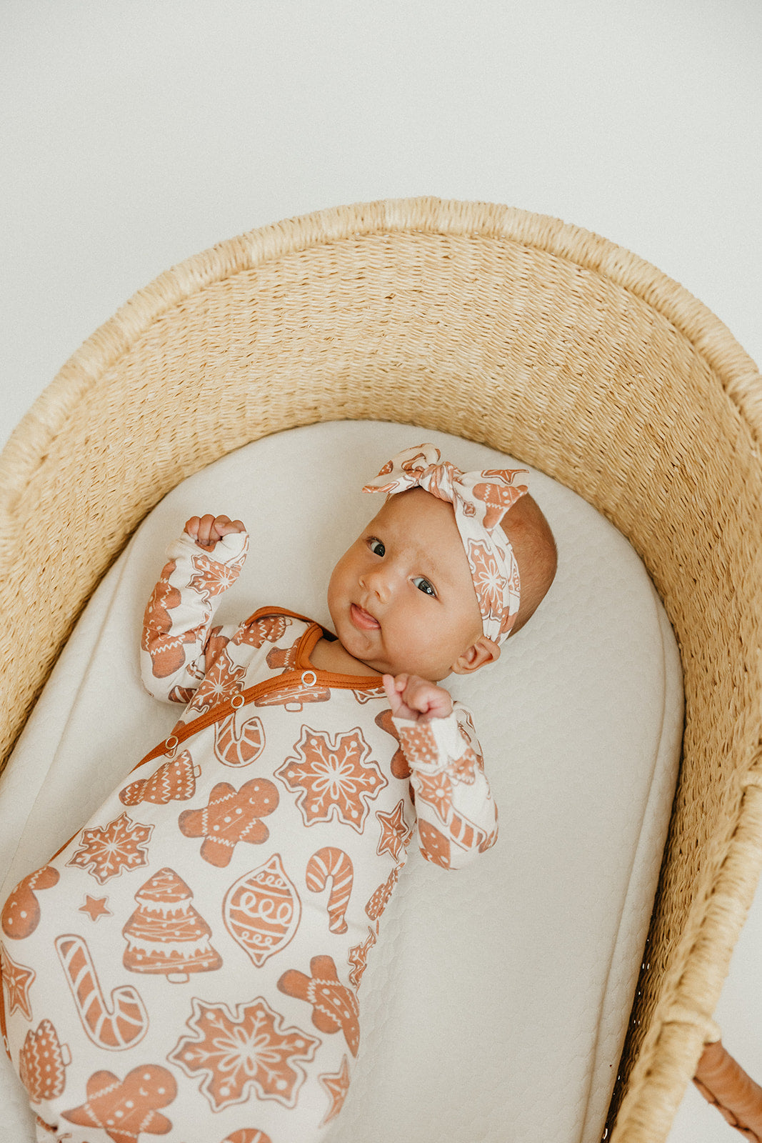 Newborn Knotted Gown - Gingerbread