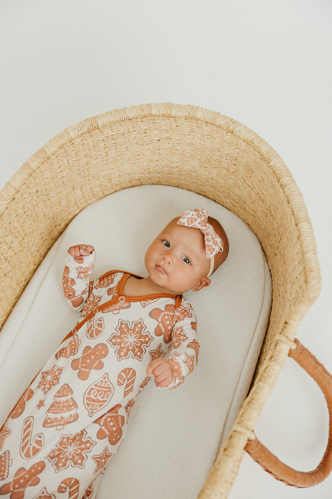 Newborn Knotted Gown - Gingerbread