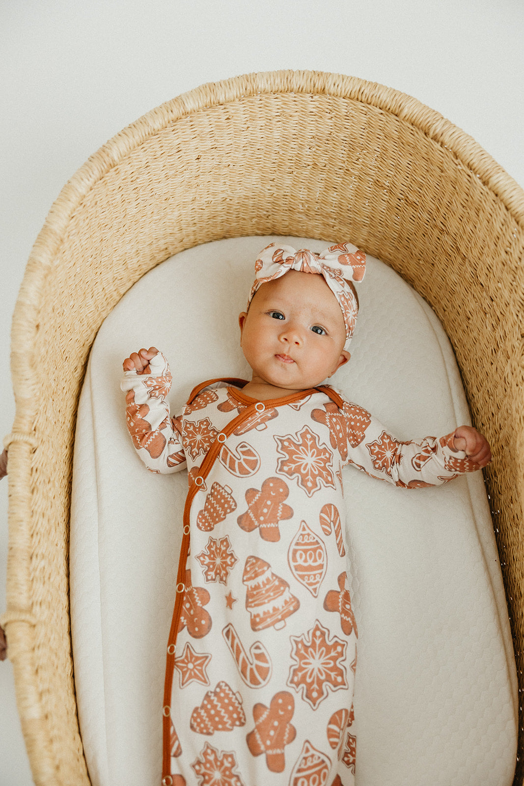 Newborn Knotted Gown - Gingerbread