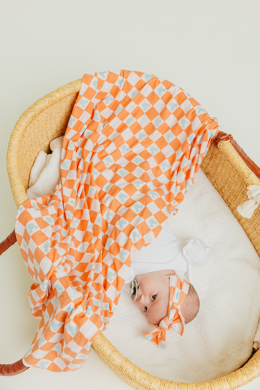 Knit Swaddle Blanket - Mickey Mouse Check