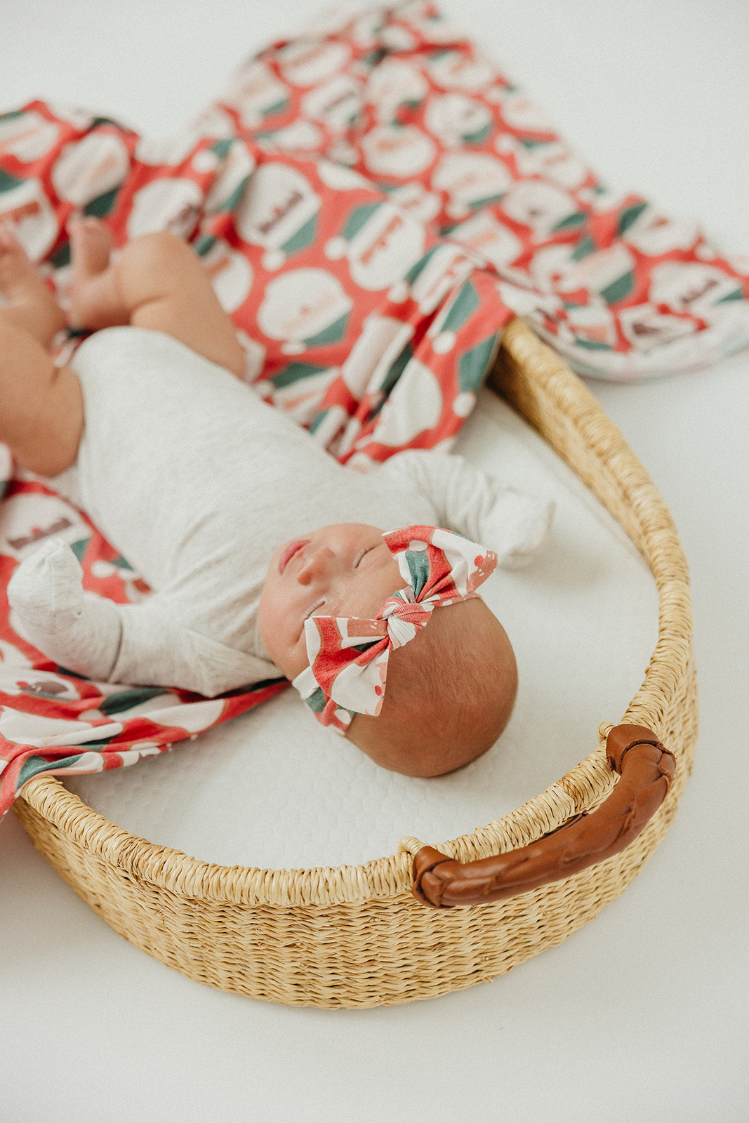 Knit Headband Bow - Claus