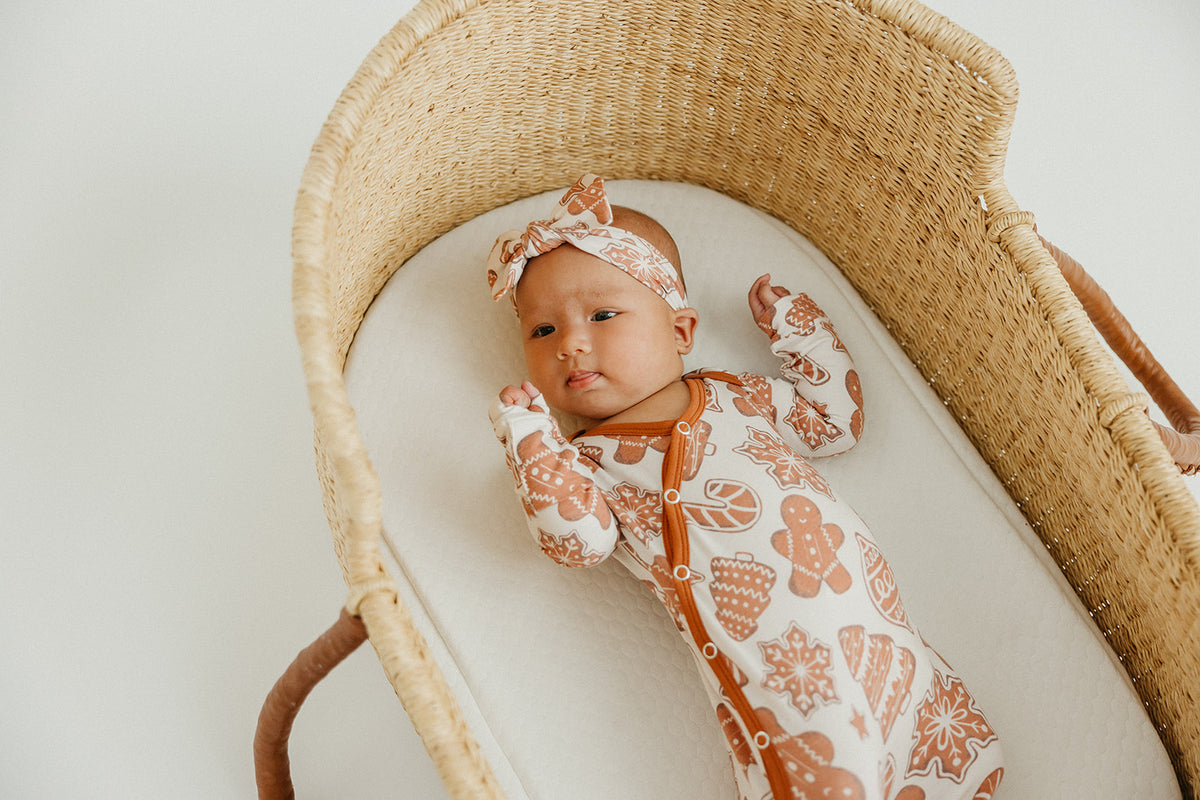 Knit Headband Bow - Gingerbread