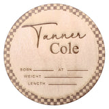 Personalized Wooden Announcement Sign - Retro Checker