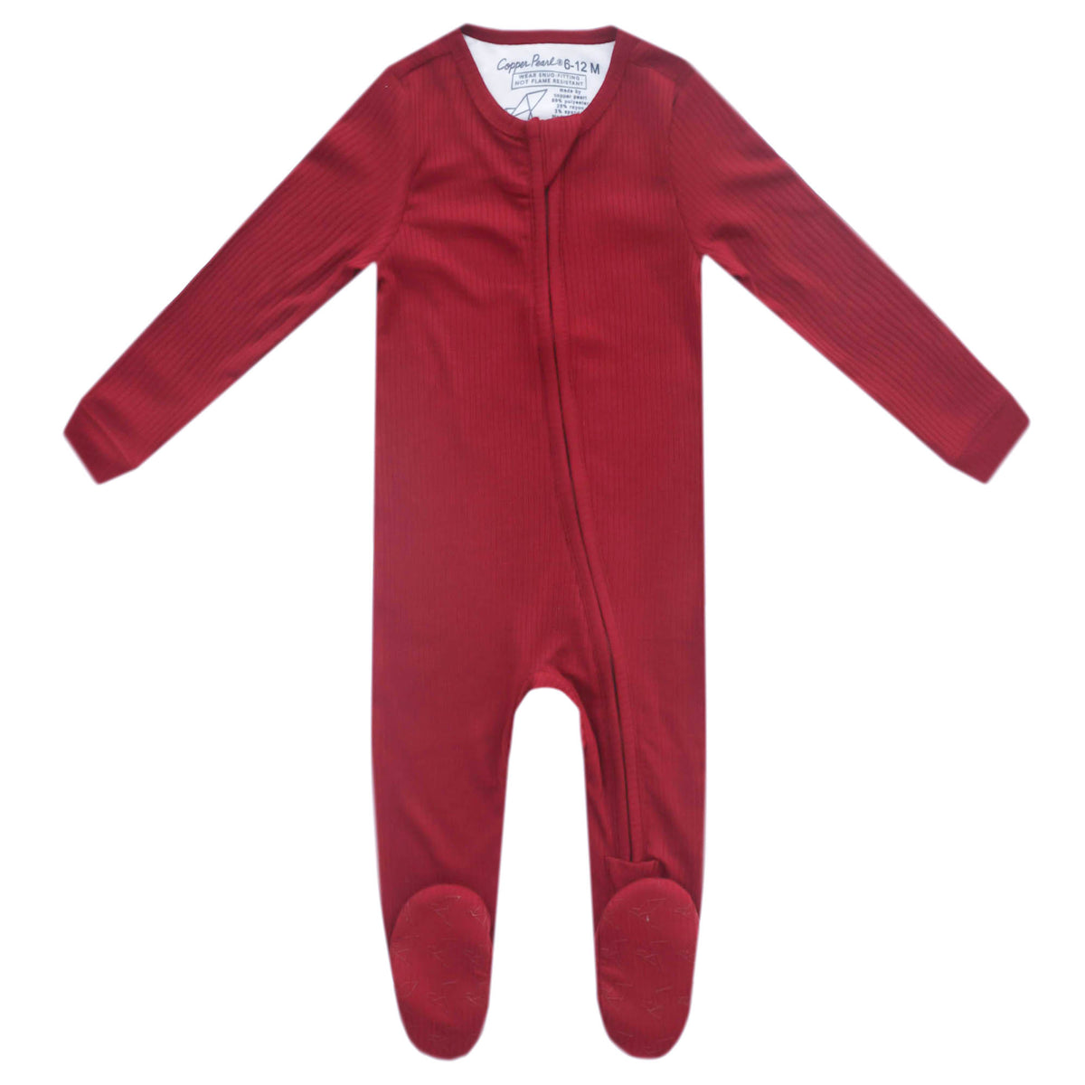 Zip-Up Footie Pajama - Cranberry