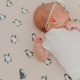 Premium Knit Fitted Crib Sheet - Penguins