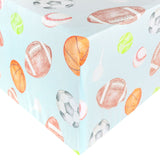Premium Knit Fitted Crib Sheet - Sports Medley