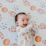 Premium Knit Fitted Crib Sheet - Sports Medley