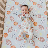 Premium Knit Fitted Crib Sheet - Sports Medley