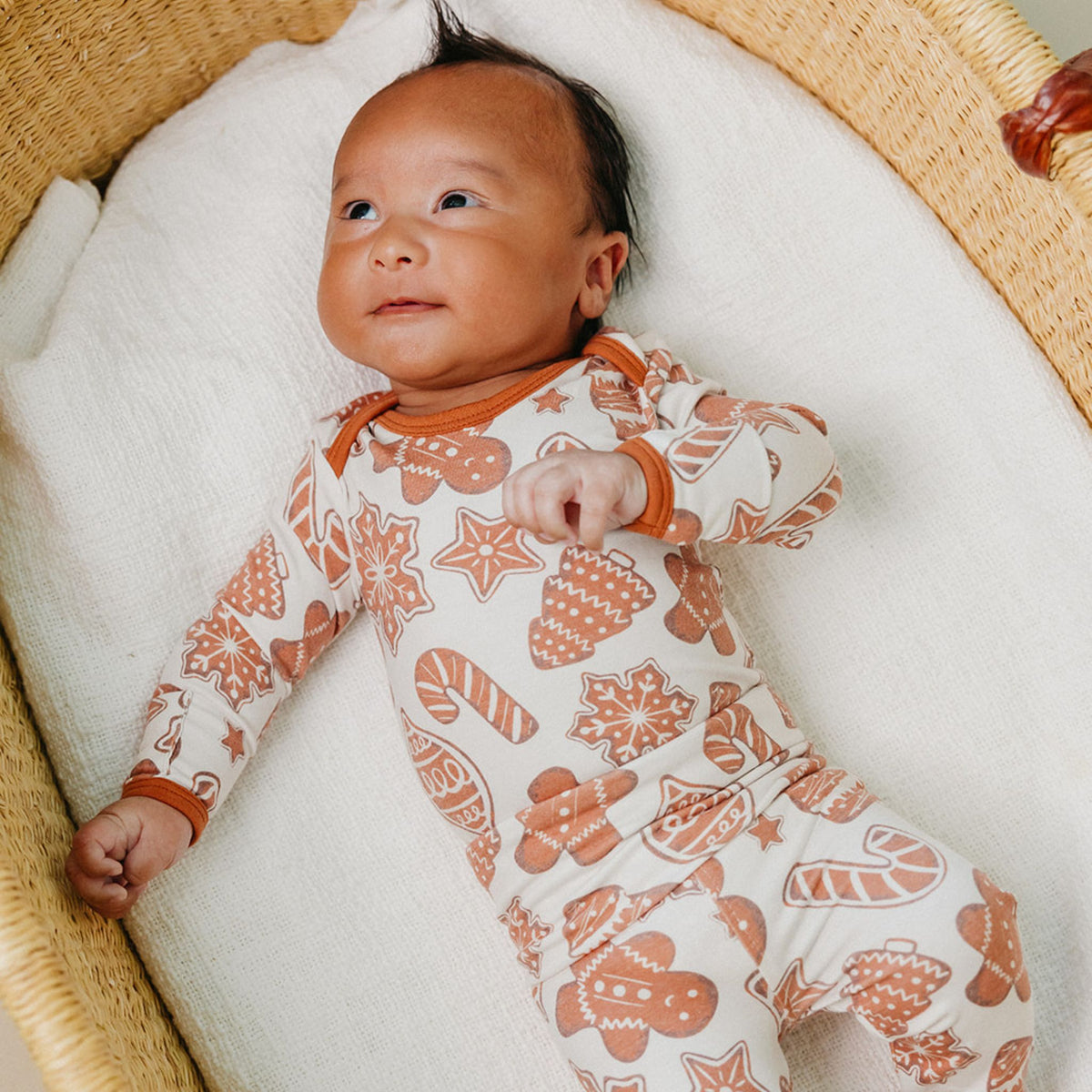 Footed Baby Pants - Gingerbread