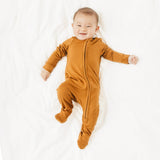 Zip-Up Footie Pajama - Camel