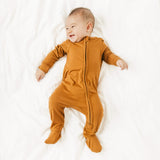 Zip-Up Footie Pajama - Camel