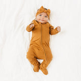 Zip-Up Footie Pajama - Camel