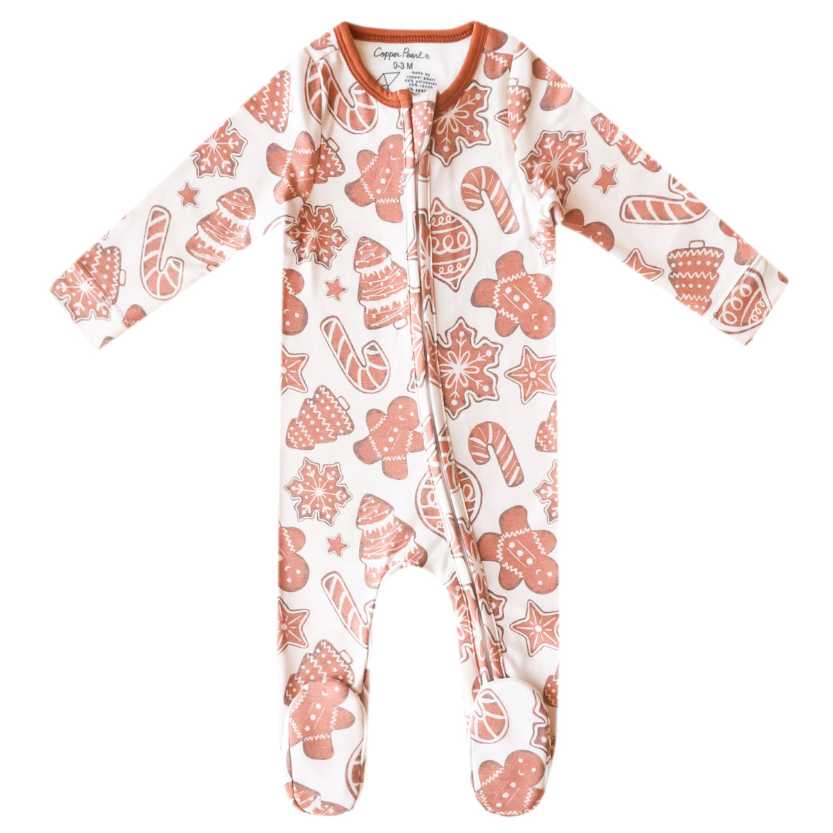 Zip-Up Footie Pajama - Gingerbread