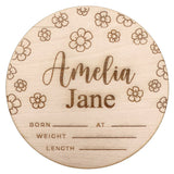 Personalized Wooden Announcement Sign - Happy Daisy
