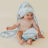 Premium Baby Knit Hooded Towel - Dino Explorer