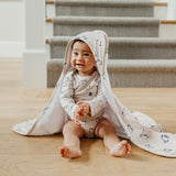 Premium Baby Knit Hooded Towel - Penguins