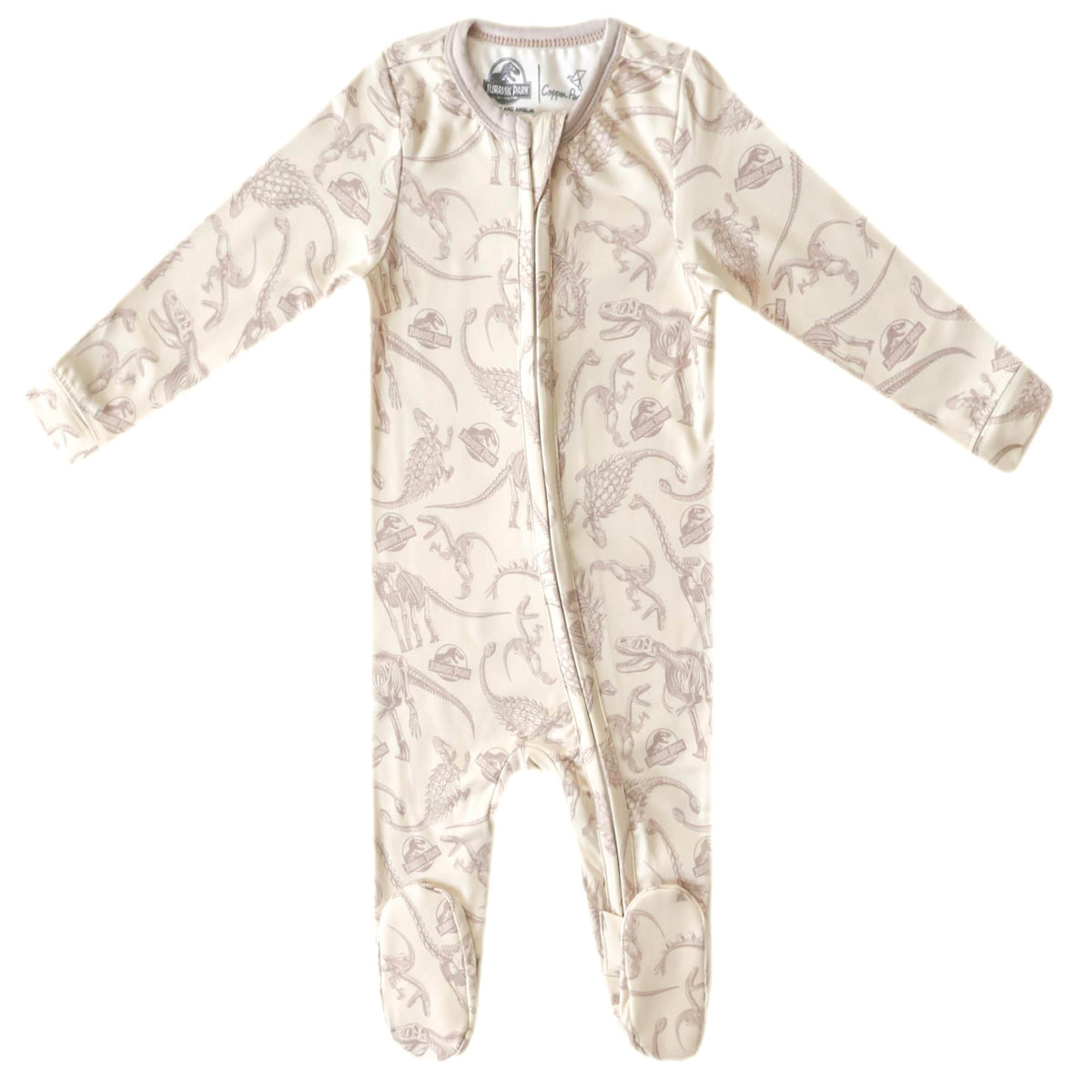 Zip-Up Footie Pajama - Jurassic Park Fossils