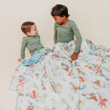 Three-Layer Jumbo Quilt - Dino Explorer