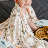 Three-Layer Jumbo Quilt - Sesame Street Varsity Friends