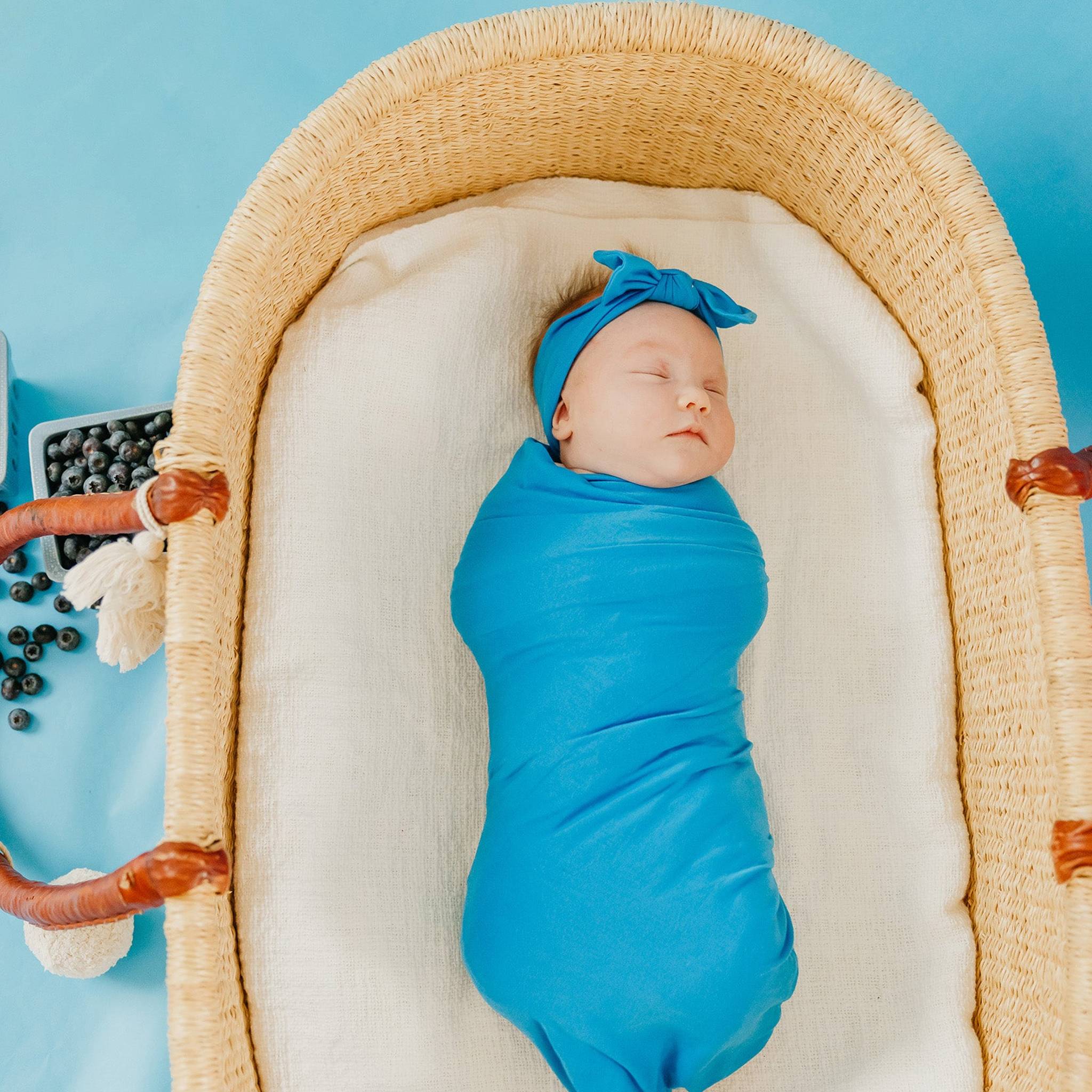 Knit Headband Bow - Blueberry