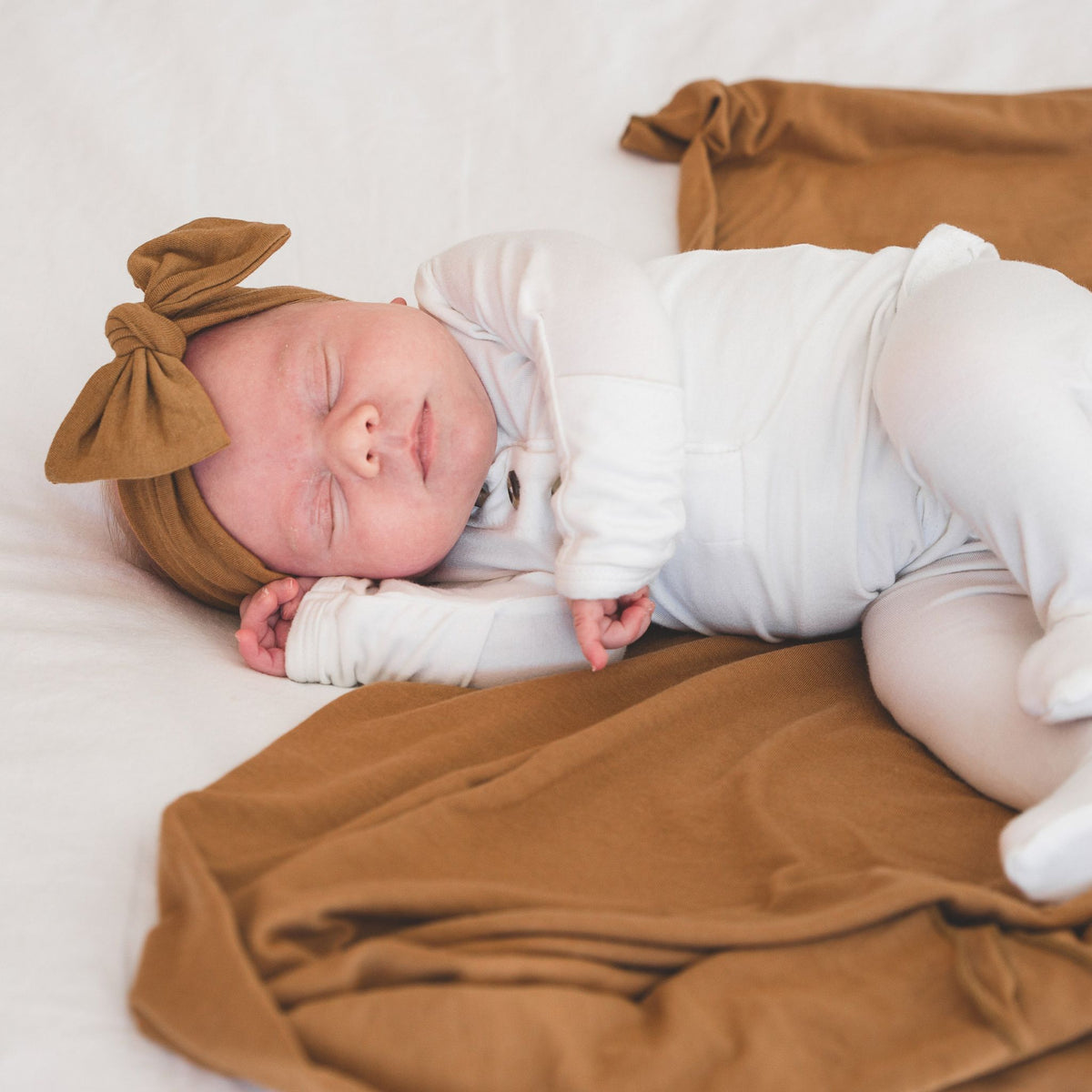 Knit Headband Bow - Camel