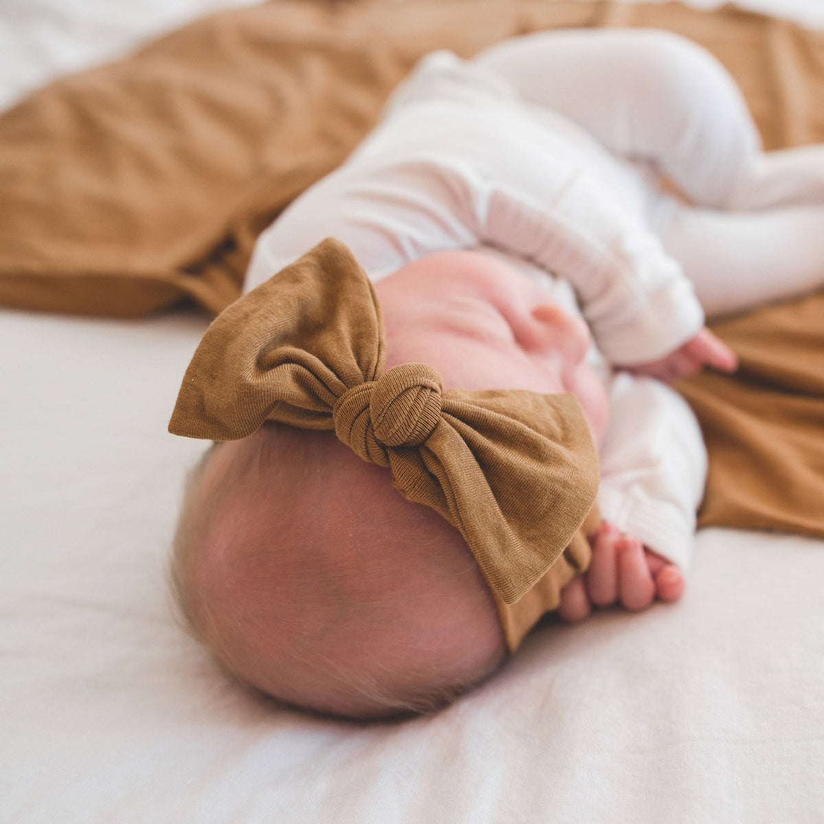 Knit Headband Bow - Camel