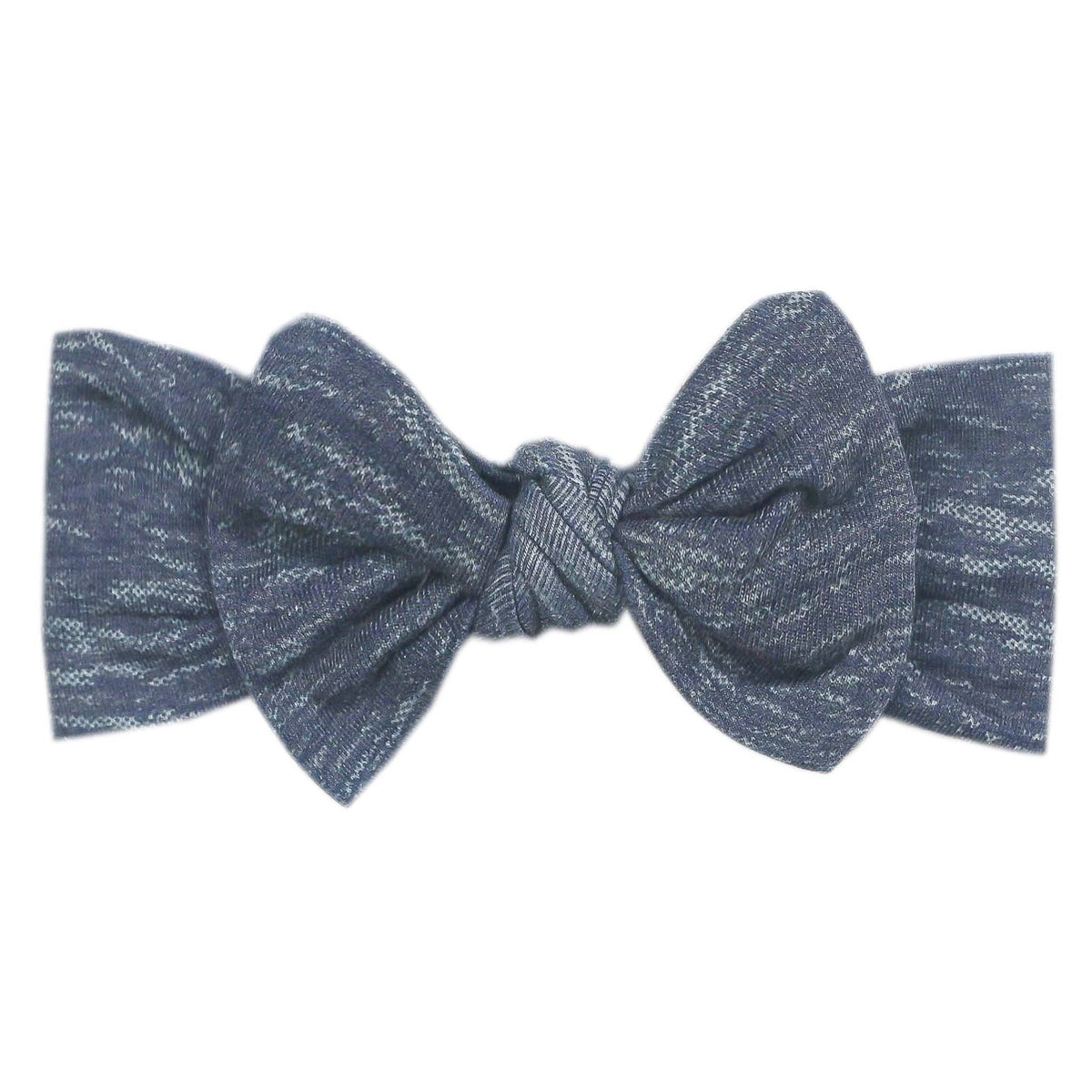 Knit Headband Bow - Denim