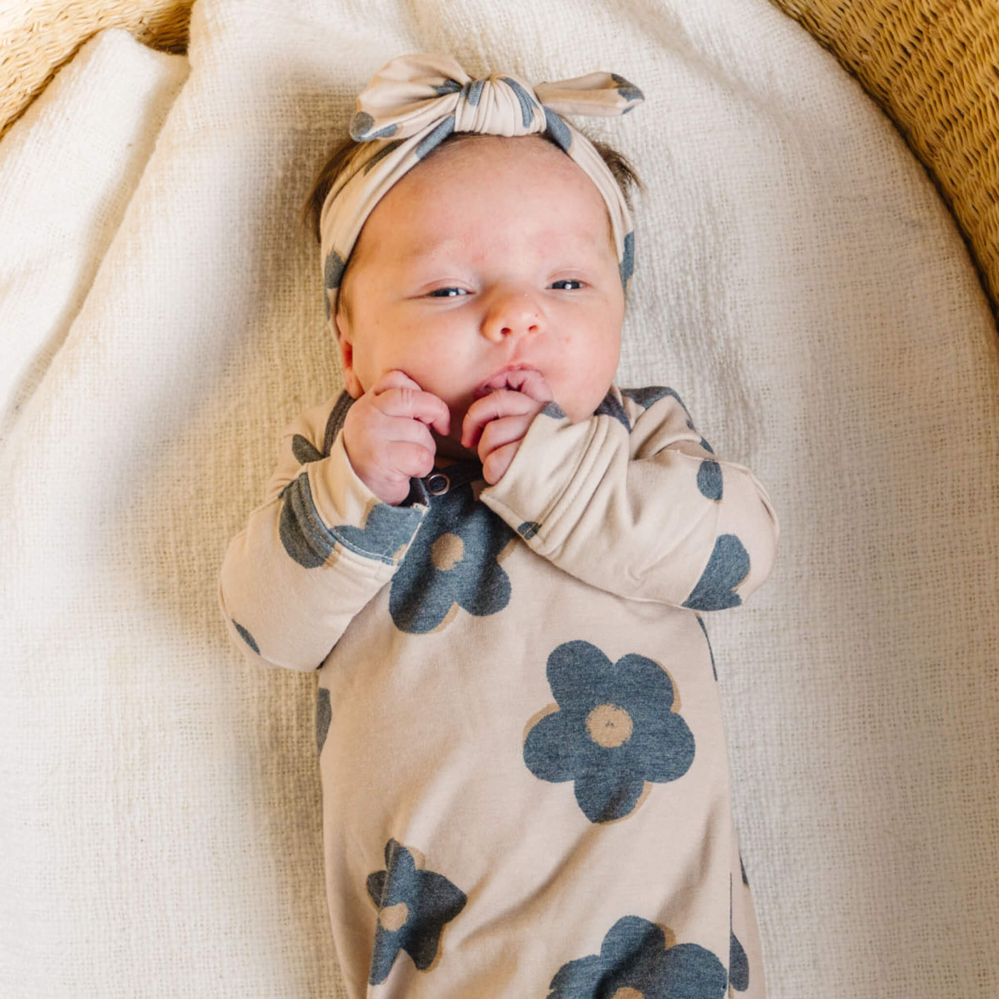 Knit Headband Bow - Gemma In Tan