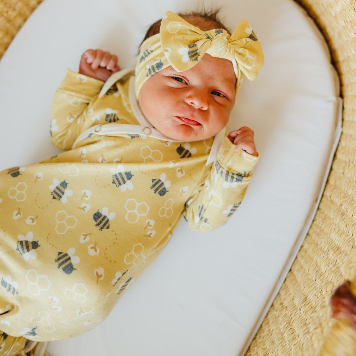 Knit Headband Bow - Honeycomb