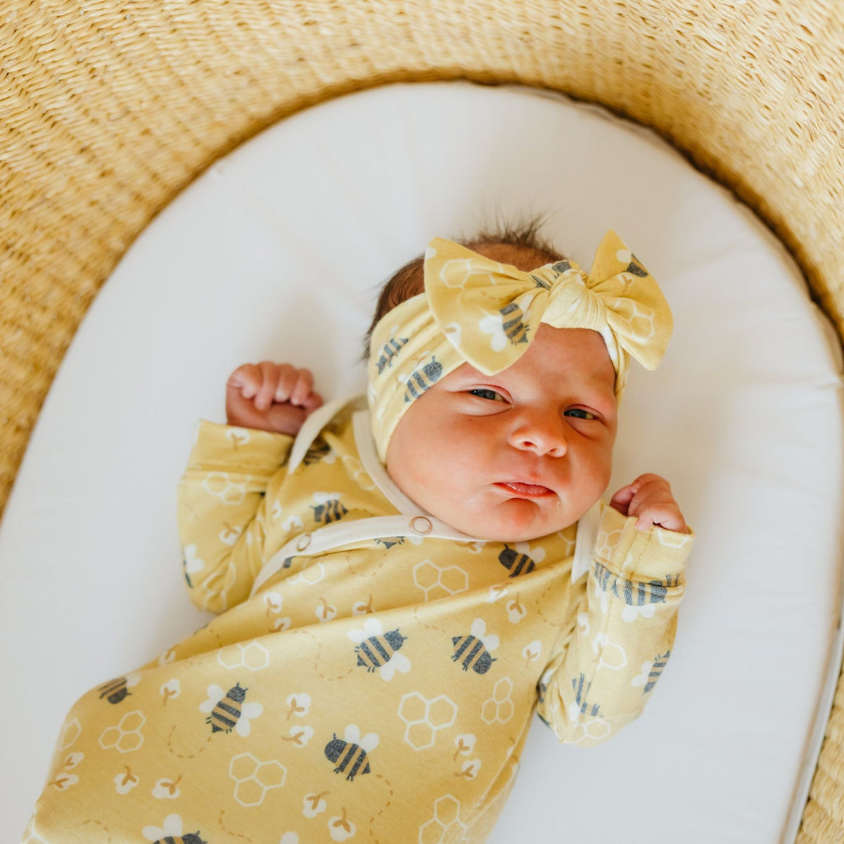 Knit Headband Bow - Honeycomb