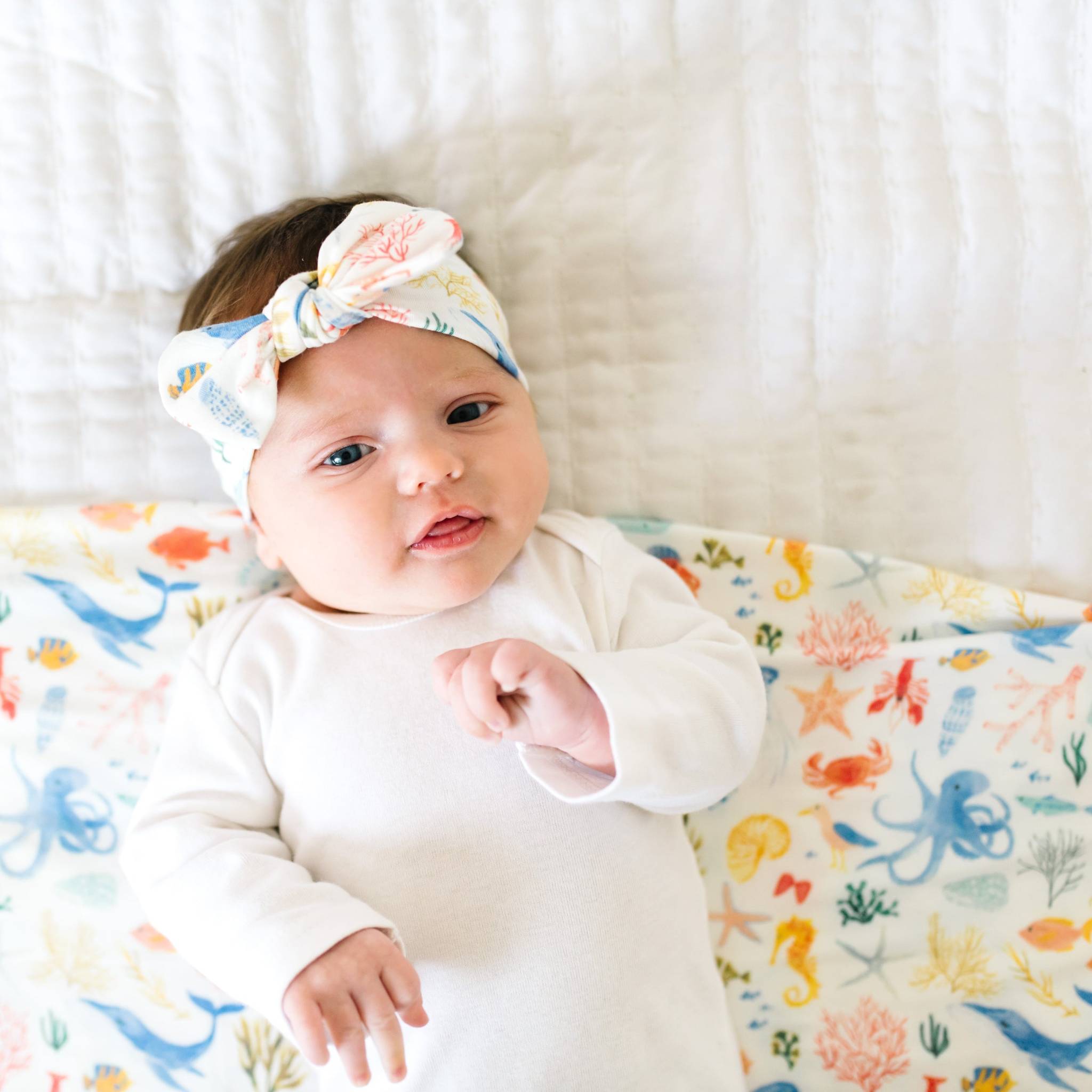 Knit Headband Bow - Nautical