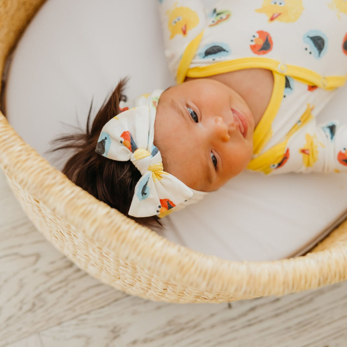 Knit Headband Bow - Sesame Scribbles