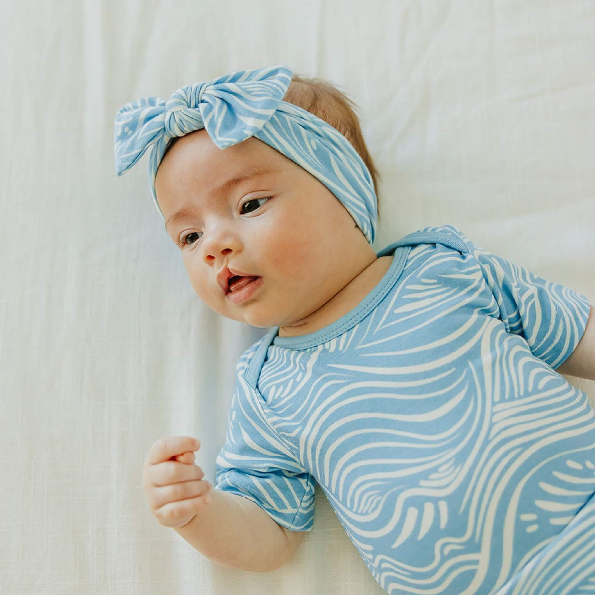 Knit Headband Bow - Surf